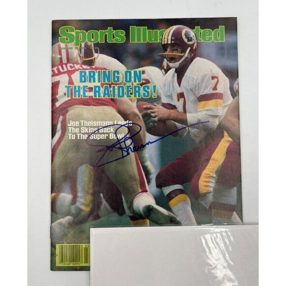 Joe Theismann Autographed Sports Illustrated Magazine January 16 1984 - Picture 1 of 4